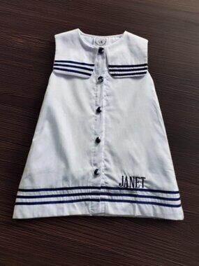 The Bella Bean Nautical Dress Monogrammed Janet Size 3